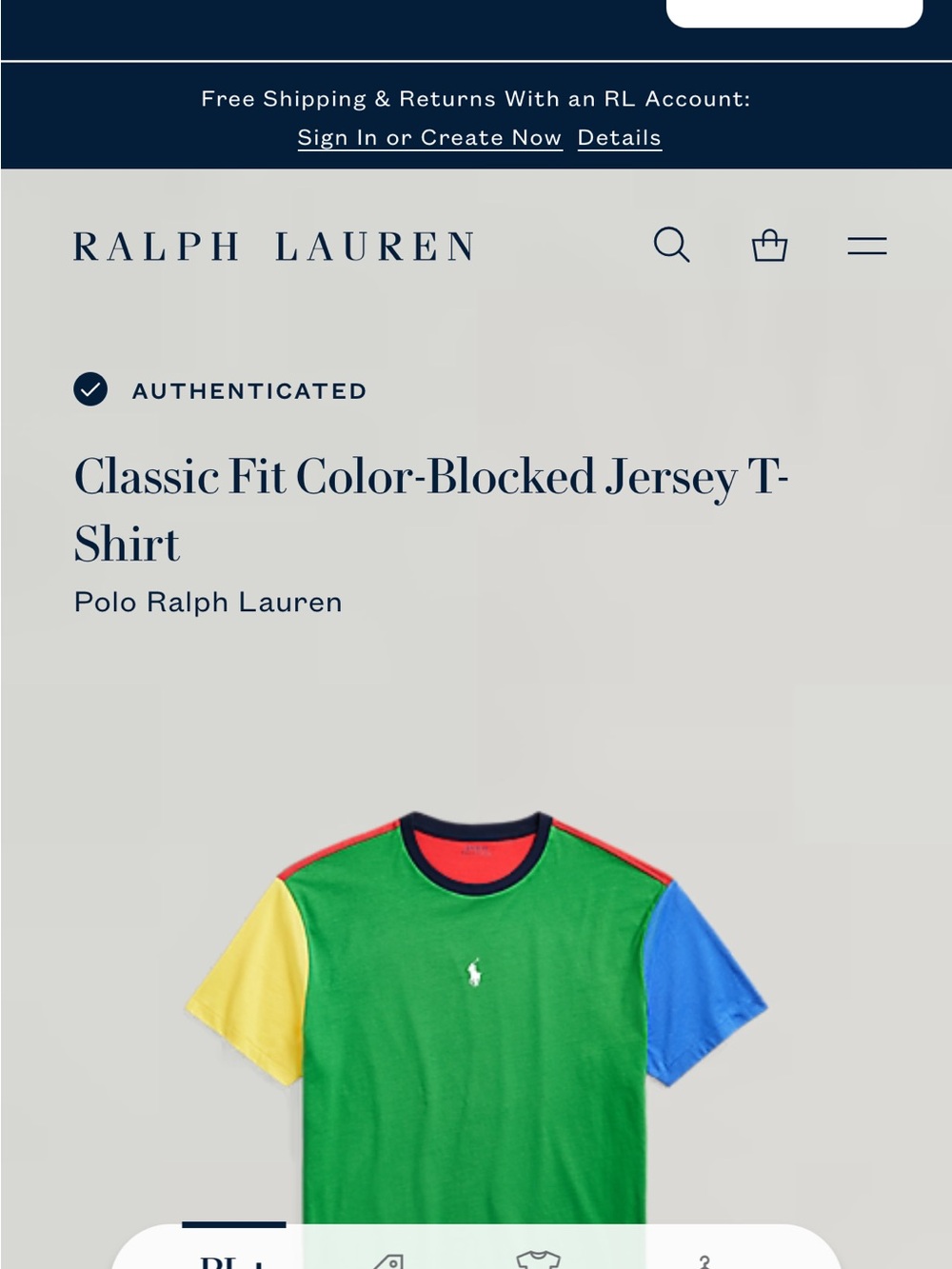 Polo Ralph Lauren Classic Fit Colorblock Tshirt XL - Picture 4 of 4